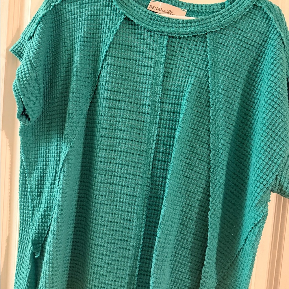 Zenana Outfitters Aqua Short Sleeve Top